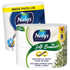 Nalys vochtvangers keukenpapier pak à 8 rol,
Nalys soft bamboo of excellence keukenpapier
pak à 4=8 of 18 rollen